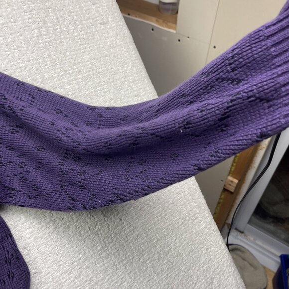 Vintage Serge Saint Yves Psychedelic Knit Sweater Retro Purple / Black Mens XL - Picture 14 of 16